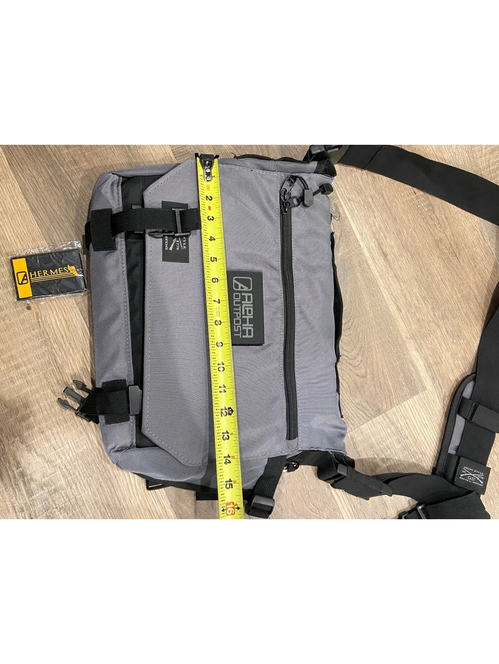 Alpha Outpost Messenger Bag Zip Buckle Satchel Pockets Hook and Loop M